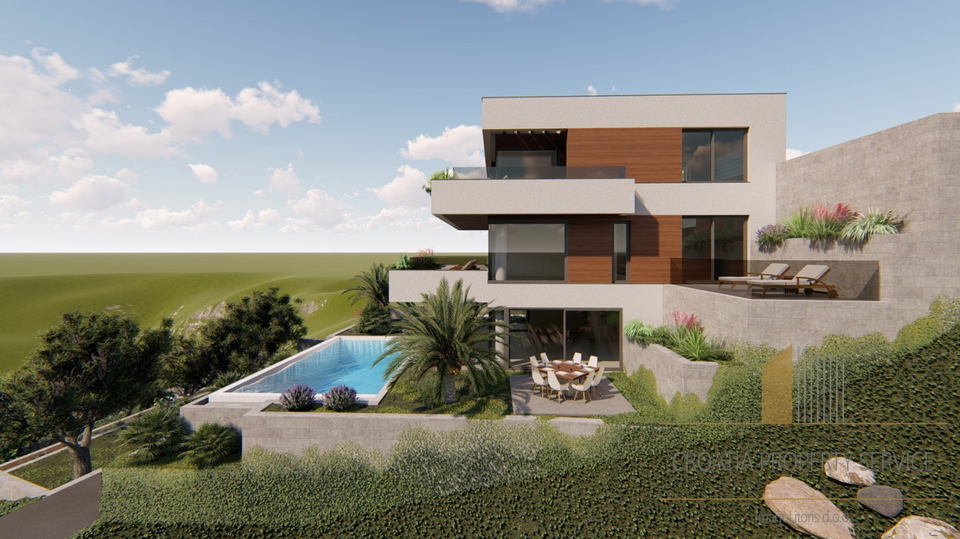 Luxury villa in an exclusive location, first row by the sea on the Omiš Riviera!
