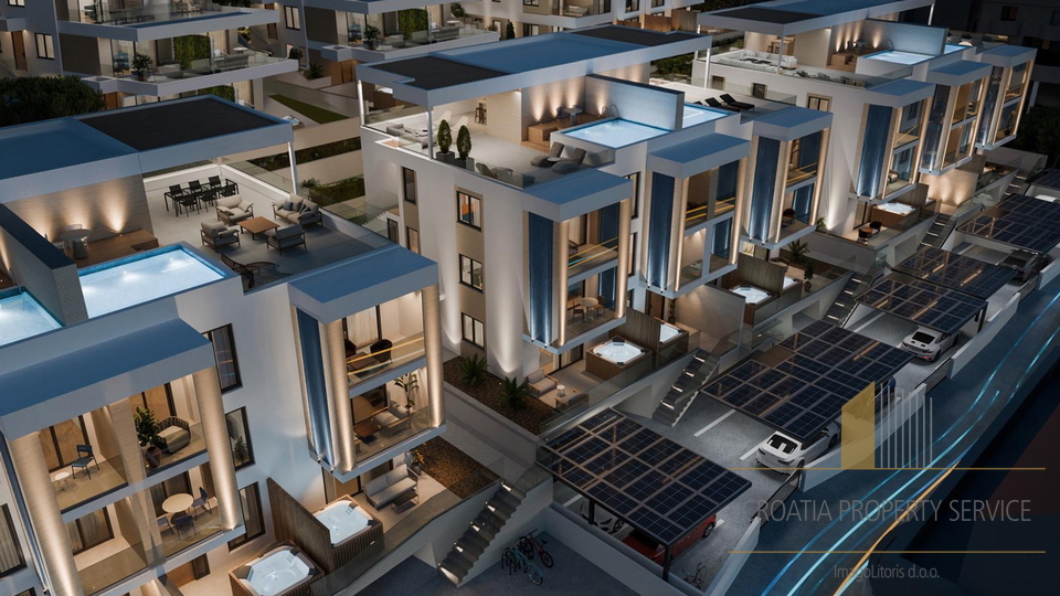 Penthouse with a rooftop terrace and sea view in an exclusive apartment complex on Čiovo!