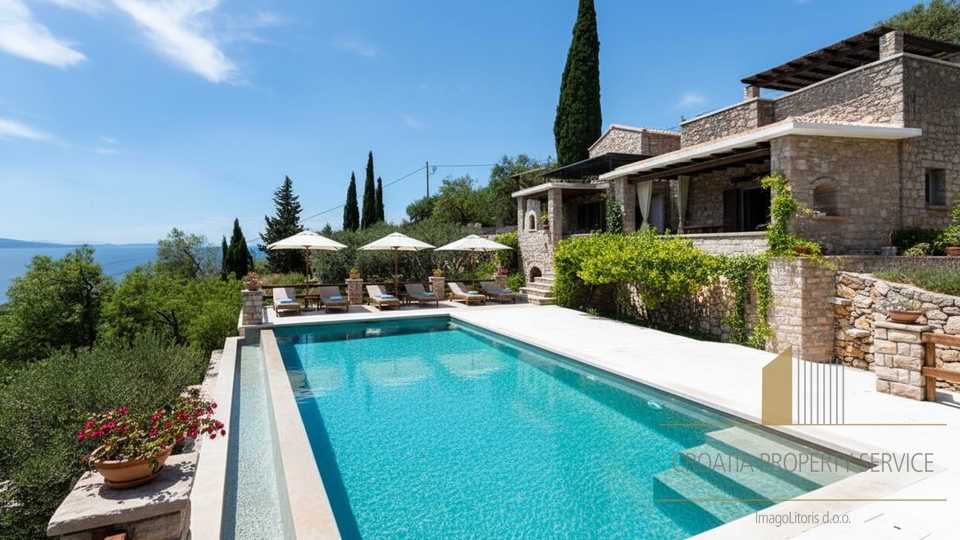 Čudovita hiša s panoramskim pogledom na morje na otoku Braču!