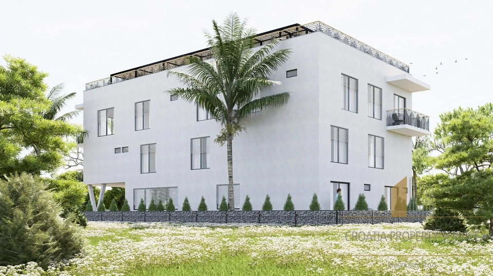 Luxury apartment in a modern new building 160 m from the sea – Privlaka!