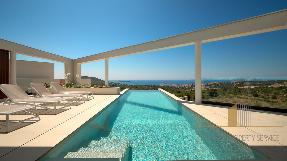 Exklusive moderne Villa mit Panoramablick auf das Meer – Primošten!