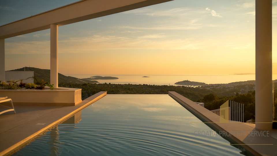 Exklusive moderne Villa mit Panoramablick auf das Meer – Primošten!