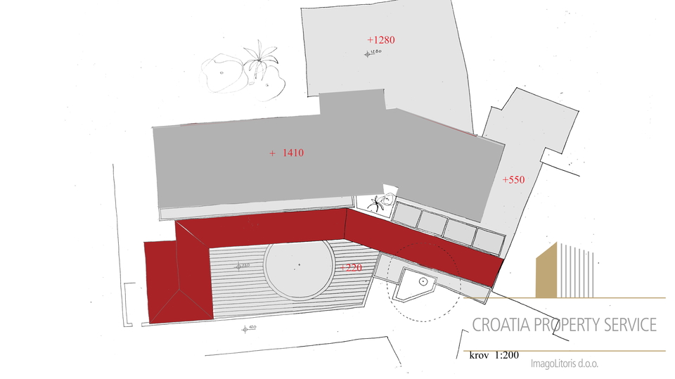 PROJECT FOR A MODERN VILLA ON THE ISLAND OF HVAR A SECOND ROW FROM THE SEA!