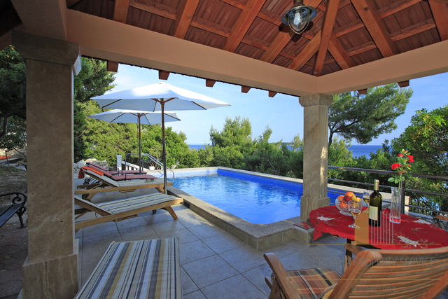 Villa first row to the sea with private boat mooring | Korčula