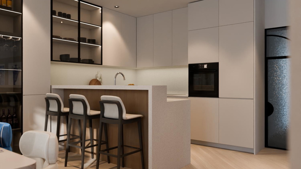 Penthouse with a rooftop terrace and sea view in an exclusive apartment complex on &Ccaron;iovo&excl;