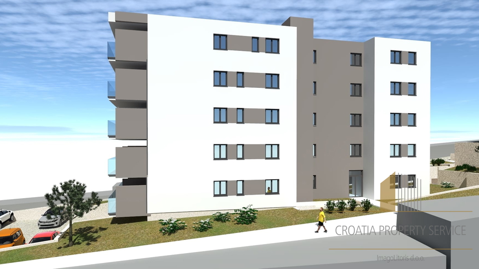 Two-bedroom apartment with sea view – new construction 300 m from the beach, Seget Donji, Trogir!