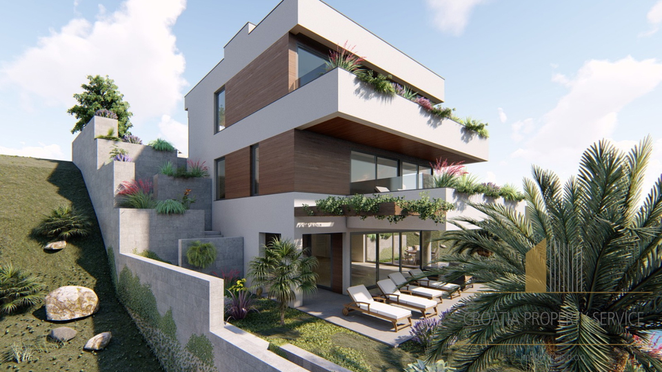 Luxury villa in an exclusive location, first row by the sea on the Omiš Riviera!