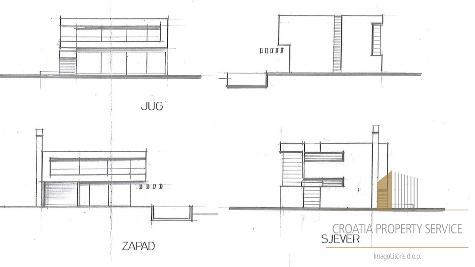 BUILDING LAND PLOT IN GREBAŠTICA WITH CONCEPTUAL SOLUTION FOR BUILDING THREE VILLAS WITH SWIMMING POOLS