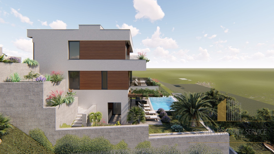 Luxury villa in an exclusive location, first row by the sea on the Omiš Riviera!