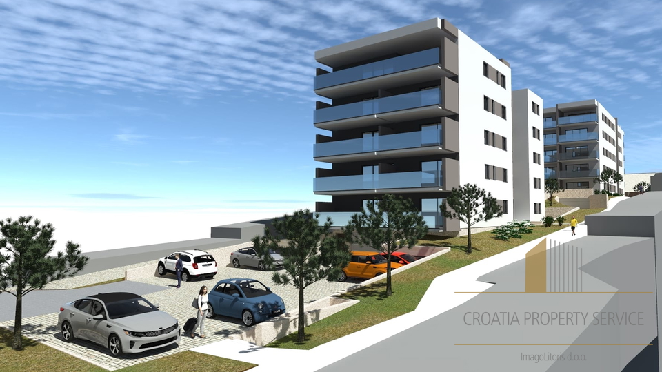 One-bedroom apartment with sea view – new construction 300 m from the beach, Seget Donji, Trogir!