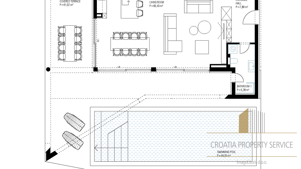 Atraktivna vila s bazenom u izgradnji u Kaštel Štafiliću; 214m2.  Pogled na more!