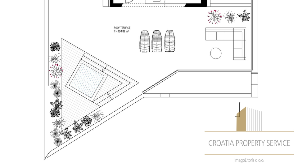 Atraktivna vila s bazenom u izgradnji u Kaštel Štafiliću; 214m2.  Pogled na more!