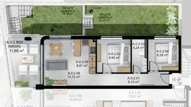 Luxuri&ouml;se Wohnung mit Garten&comma; zweite Reihe zum Strand auf der Insel &Ccaron;iovo&excl;