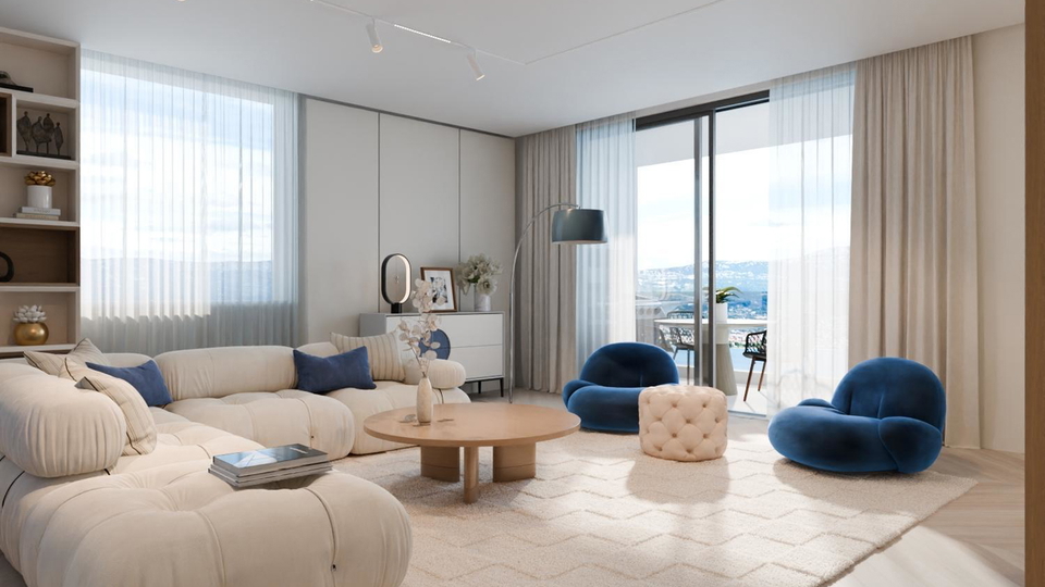 Penthouse with a rooftop terrace and sea view in an exclusive apartment complex on &Ccaron;iovo&excl;