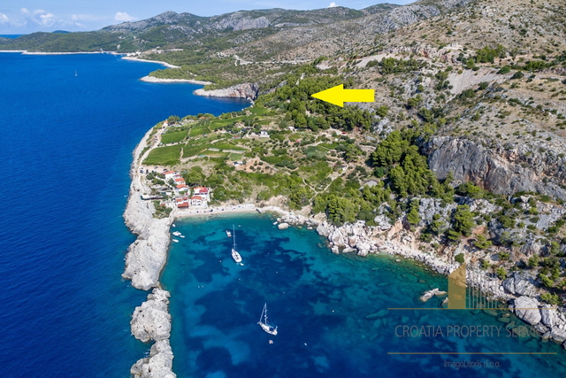 Хвар, Зараће - эксклюзивный строительный участок с разрешением на строительство роскошной виллы!