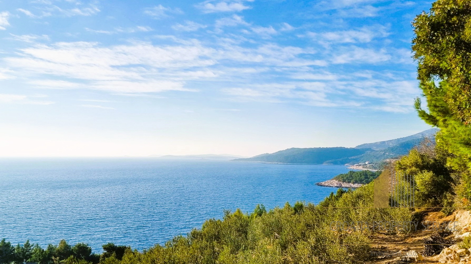 Хвар, Зараће - эксклюзивный строительный участок с разрешением на строительство роскошной виллы!