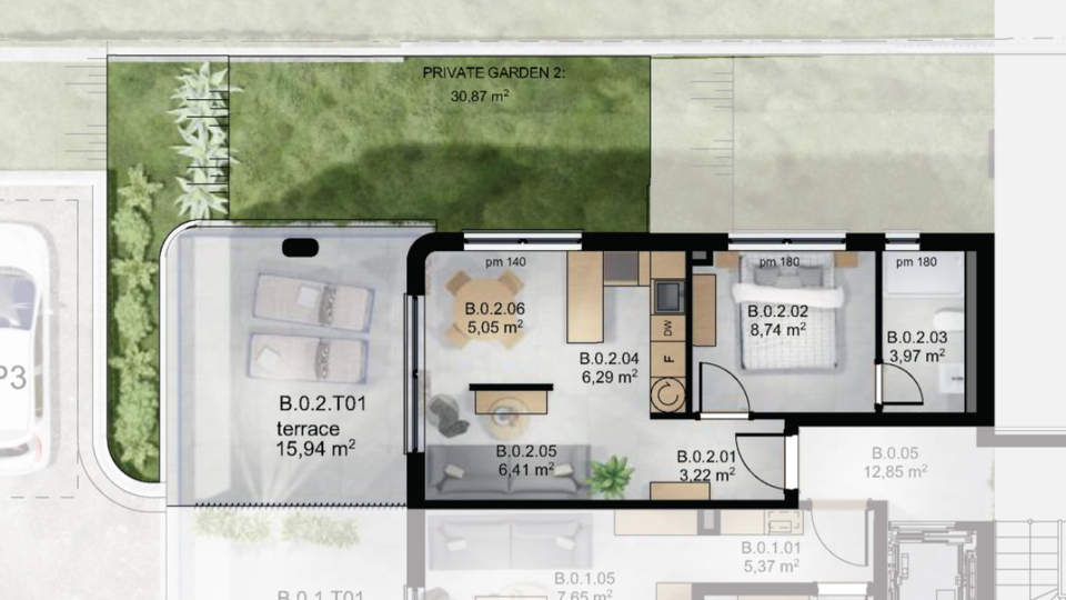 Luxuri&ouml;se Wohnung mit Garten&comma; zweite Reihe zum Strand auf der Insel &Ccaron;iovo&excl;