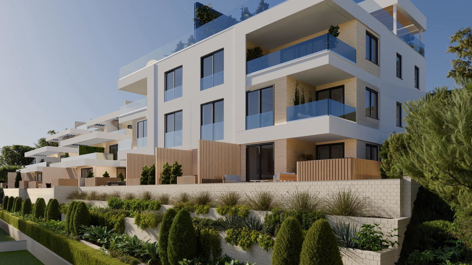 Penthouse with a rooftop terrace and sea view in an exclusive apartment complex on &Ccaron;iovo&excl;