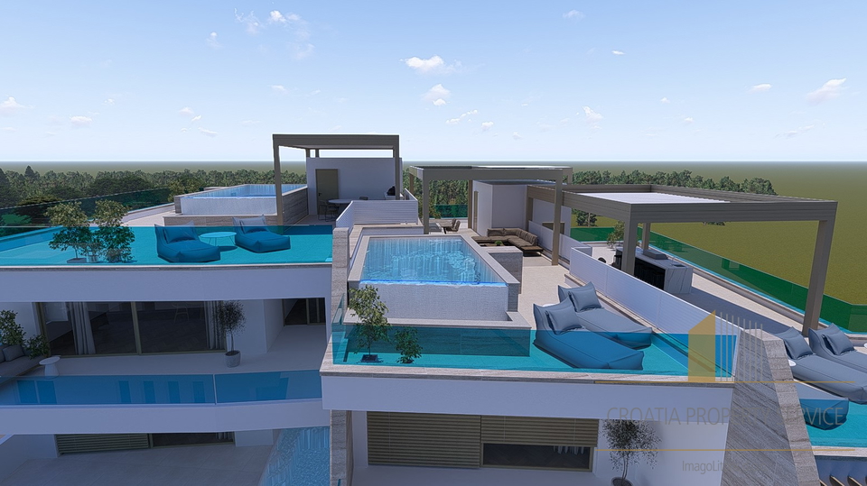 Luxury penthouse with a pool and rooftop terrace, second row to the sea – Grebaštica, Šibenik!
