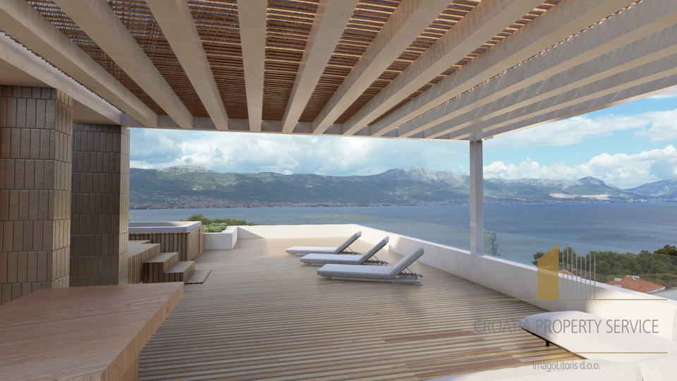 Penthouse with a rooftop terrace and sea view in an exclusive apartment complex on Čiovo!