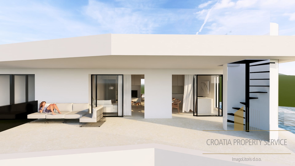 Ekskluzivni penthouse v novogradnji v Primoštenu – pogled na morje, garaža, blizu centra!