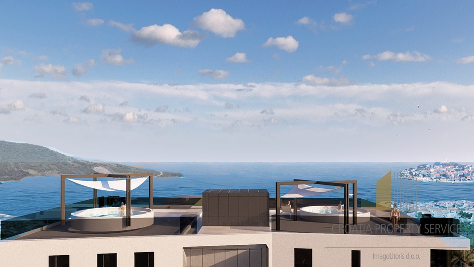 Ekskluzivni penthouse v novogradnji v Primoštenu – pogled na morje, garaža, blizu centra!