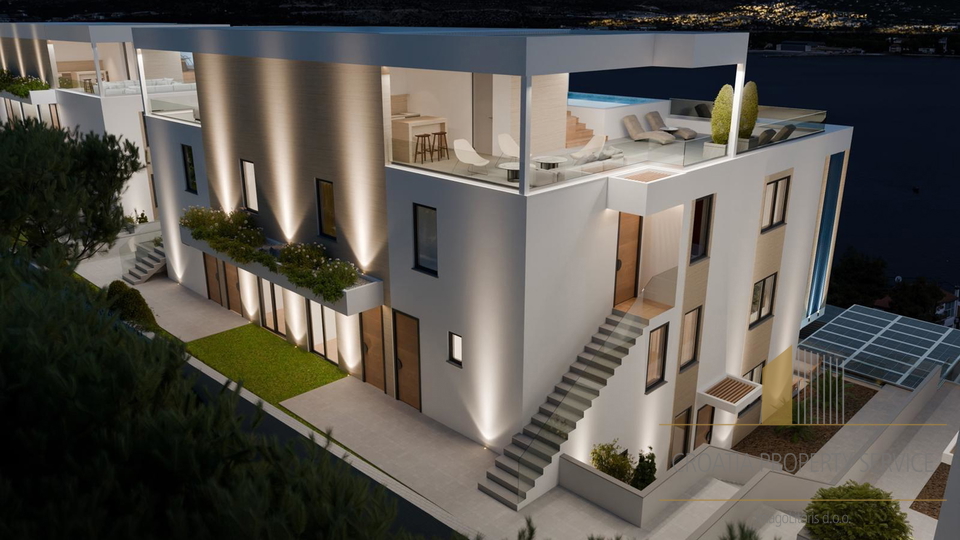 Penthouse with a rooftop terrace and sea view in an exclusive apartment complex on Čiovo!