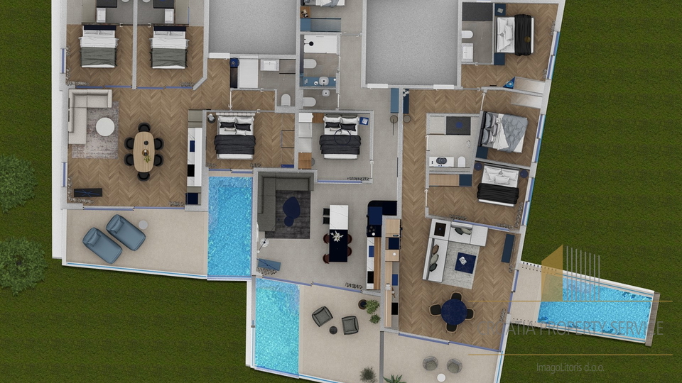 Luxury penthouse with a pool and rooftop terrace, second row to the sea – Grebaštica, Šibenik!