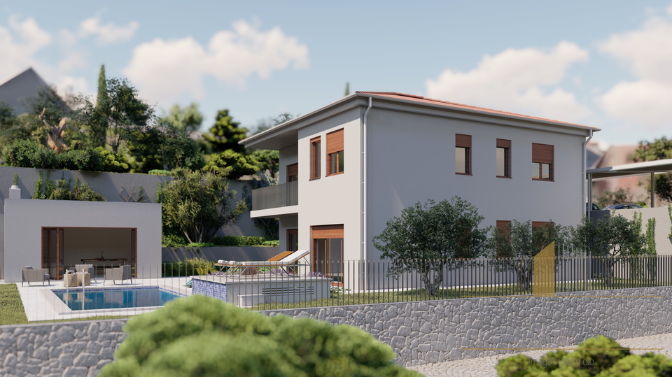 Luksuzna vila u izgradnji – oaza mira i privatnosti s pogledom na more u okolici Splita!