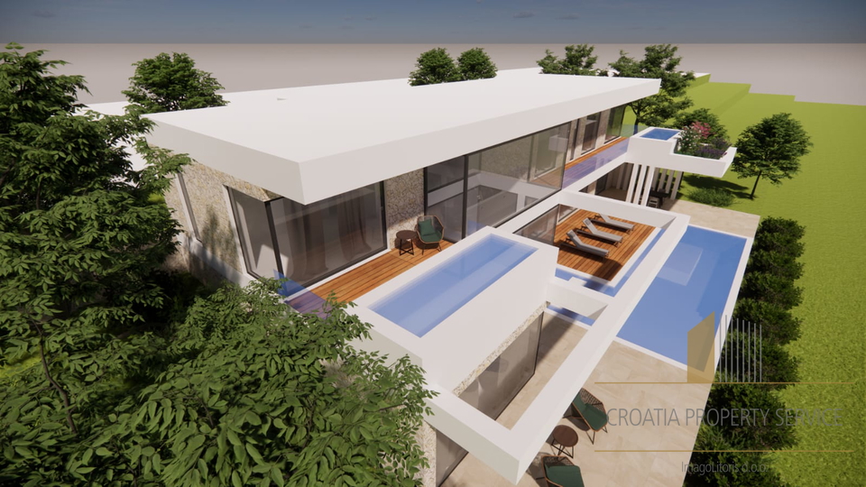 Building land with a sea view and a conceptual project for a villa – Maslenica, Zadar!