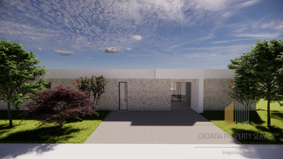 Building land with a sea view and a conceptual project for a villa – Maslenica, Zadar!