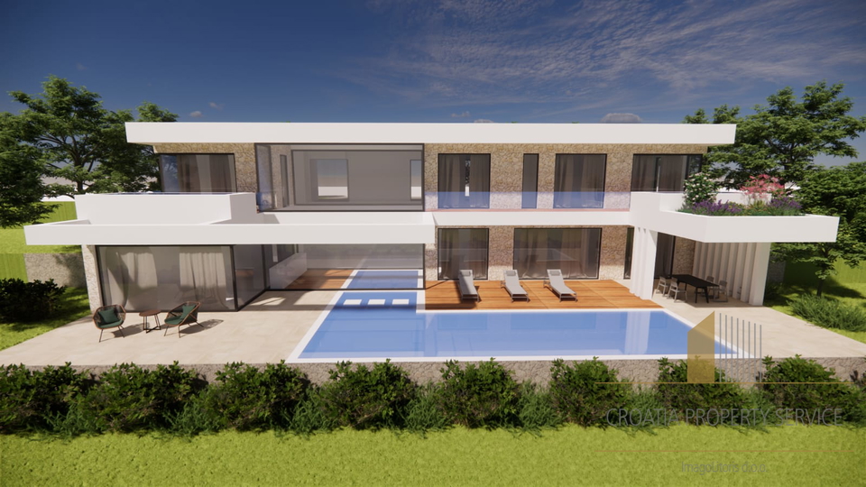 Building land with a sea view and a conceptual project for a villa – Maslenica, Zadar!
