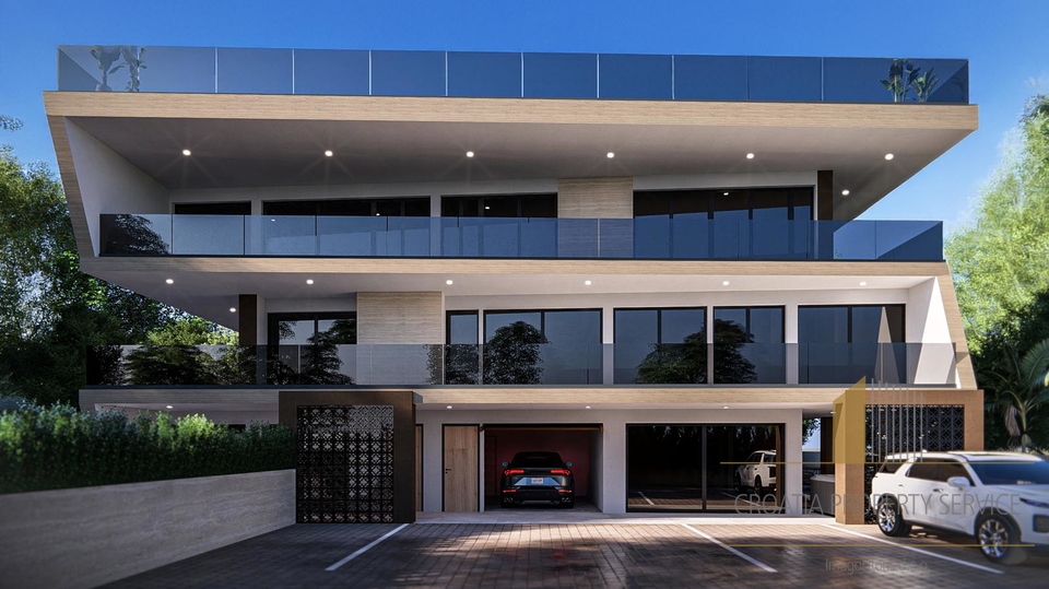 Luxury penthouse with a rooftop terrace and swimming pool 70 m from the beach – Diklo, Zadar