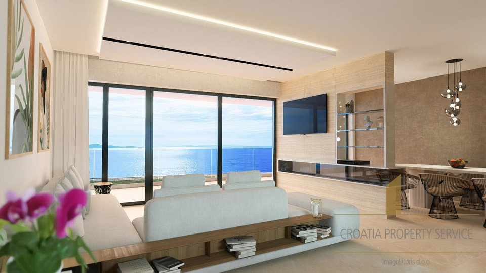 Luxury penthouse with a rooftop terrace and swimming pool 70 m from the beach – Diklo, Zadar
