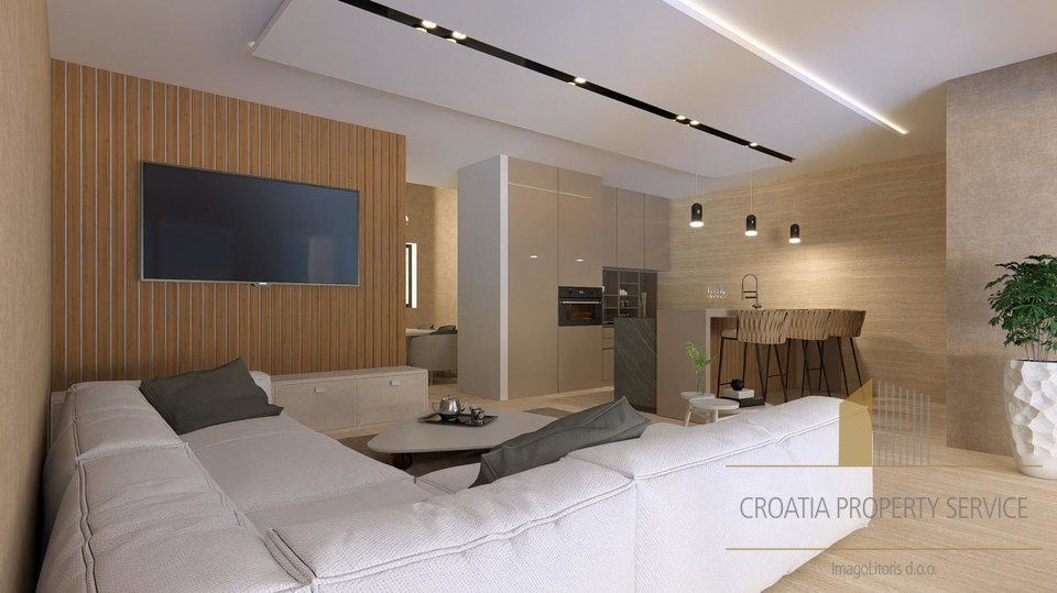 Luxury penthouse with a rooftop terrace and swimming pool 70 m from the beach – Diklo, Zadar