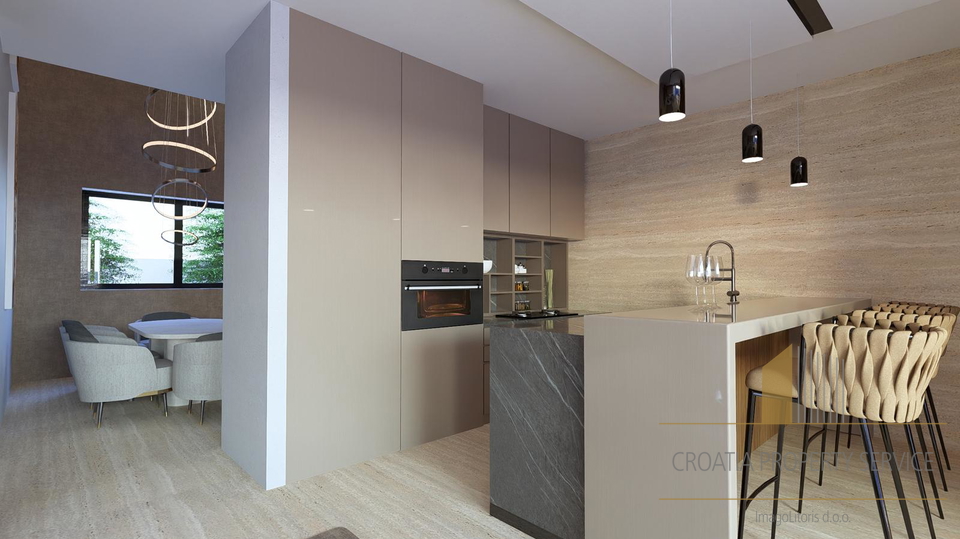 Luxury penthouse with a rooftop terrace and swimming pool 70 m from the beach – Diklo, Zadar