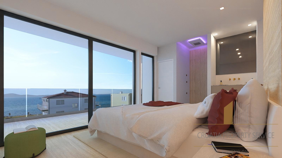 Luxury penthouse with a rooftop terrace and swimming pool 70 m from the beach – Diklo, Zadar