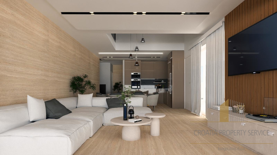 Luxury penthouse with a rooftop terrace and swimming pool 70 m from the beach – Diklo, Zadar