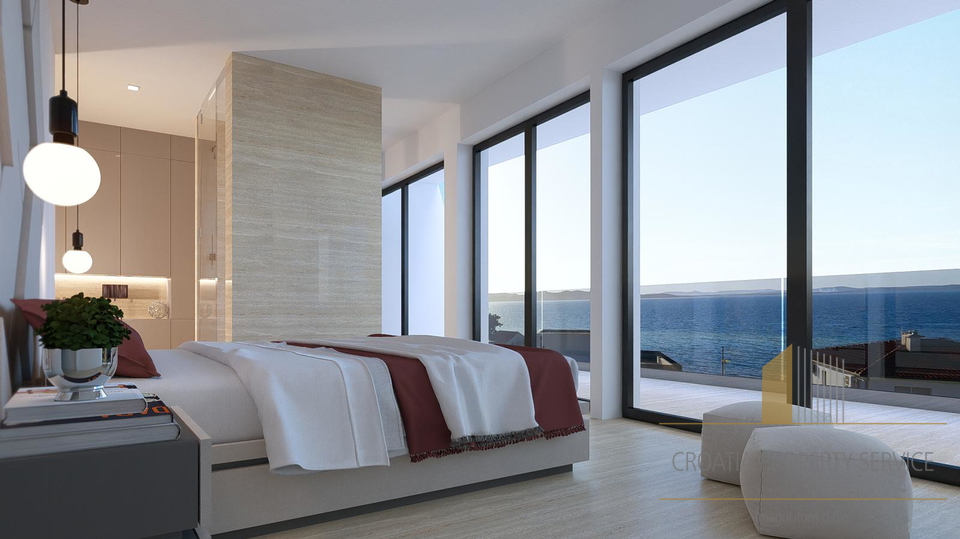 Luxury penthouse with a rooftop terrace and swimming pool 70 m from the beach – Diklo, Zadar
