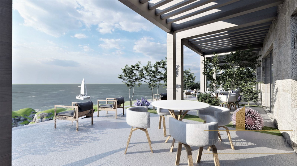 Luxury three-story apartment with garden, rooftop terrace, and sea view – Čiovo, second row to the sea!