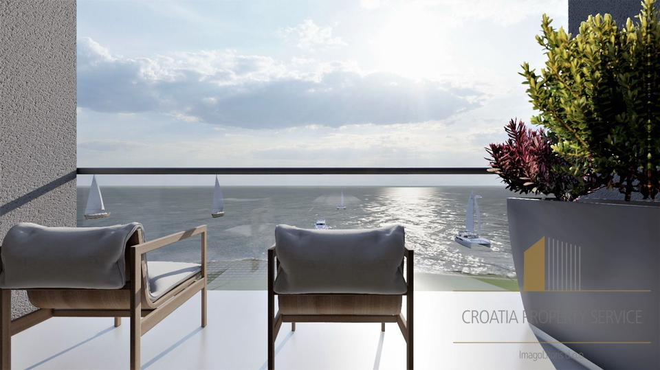 Luxury three-story apartment with garden, rooftop terrace, and sea view – Čiovo, second row to the sea!