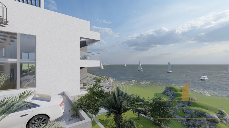Luxury three-story apartment with garden, rooftop terrace, and sea view – Čiovo, second row to the sea!