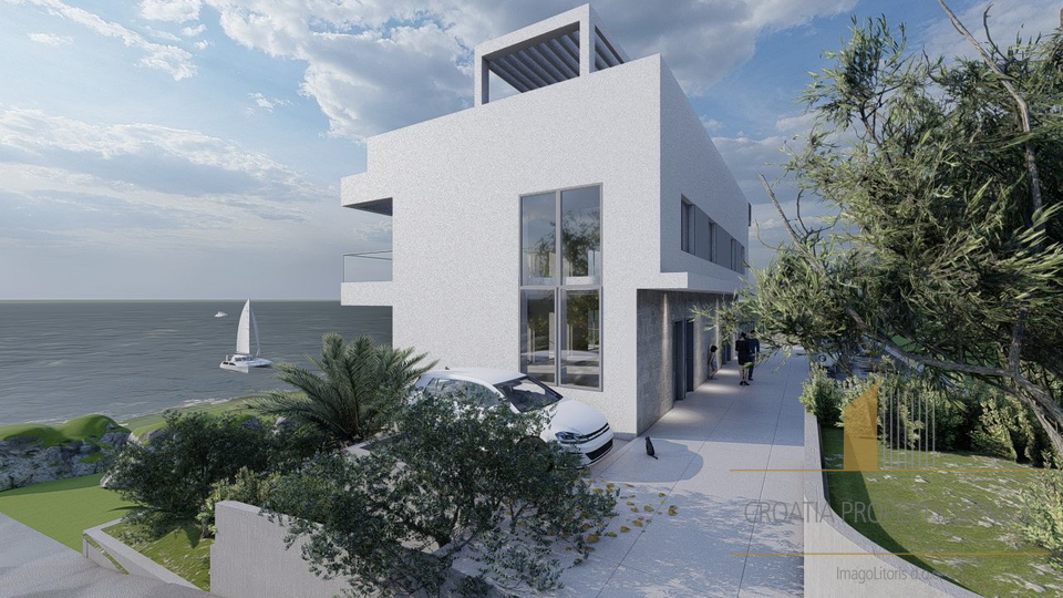 Luxury three-story apartment with garden, rooftop terrace, and sea view – Čiovo, second row to the sea!