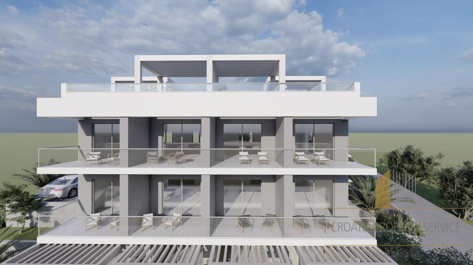 Luxury three-story apartment with garden, rooftop terrace, and sea view – Čiovo, second row to the sea!