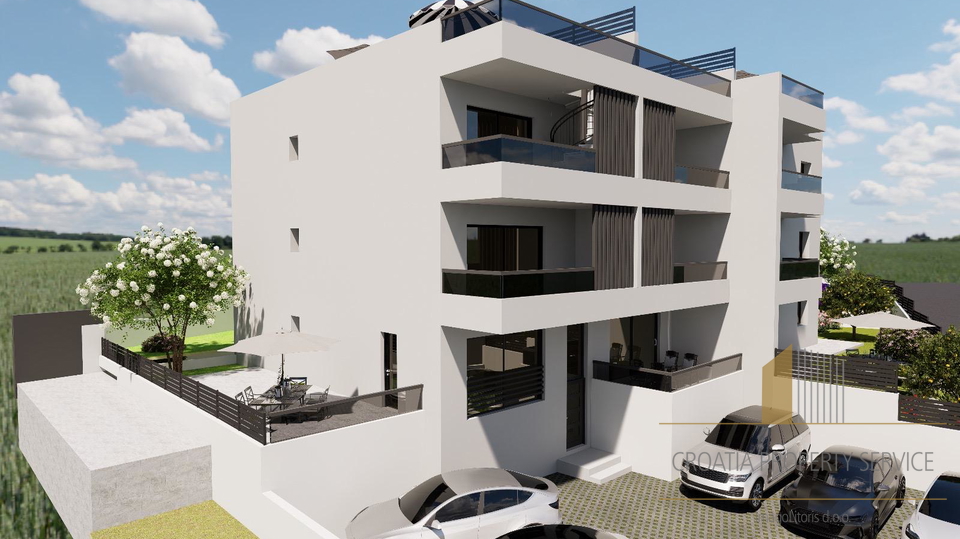 Moderan penthouse u novogradnji na otoku Čiovu – pogled na more i blizina plaže!