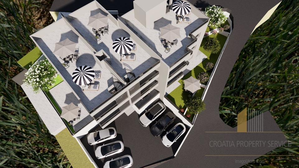 Moderan penthouse u novogradnji na otoku Čiovu – pogled na more i blizina plaže!