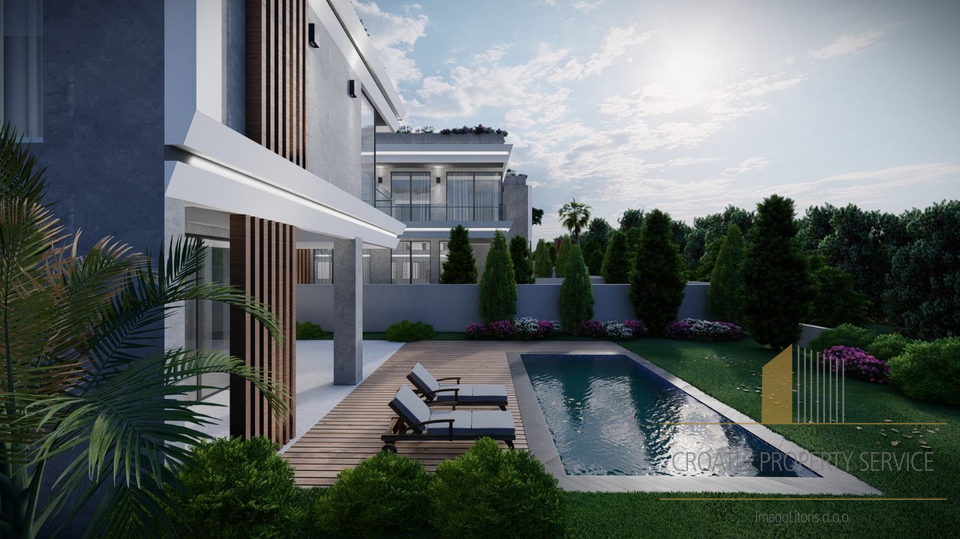 Neue Luxusvilla mit Panoramablick auf das Meer in der Umgebung von Split!