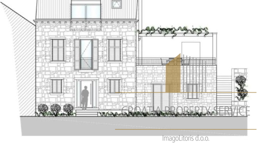 Old stone house in the first row to the sea on a large plot with a renovation project - Korčula!