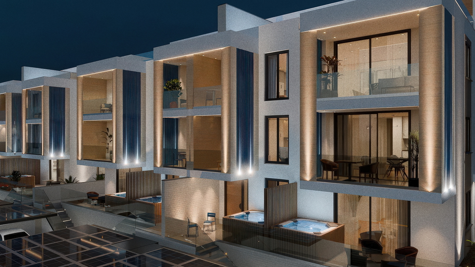 Penthouse s stre&scaron;no teraso in pogledom na morje v ekskluzivnem apartmajskem naselju na &Ccaron;iovu&excl;