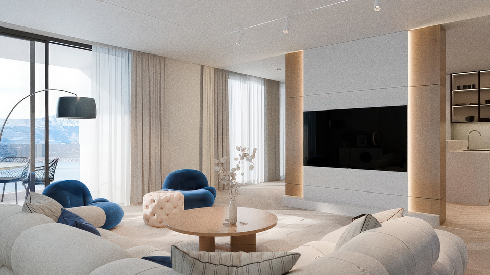 Penthouse s stre&scaron;no teraso in pogledom na morje v ekskluzivnem apartmajskem naselju na &Ccaron;iovu&excl;